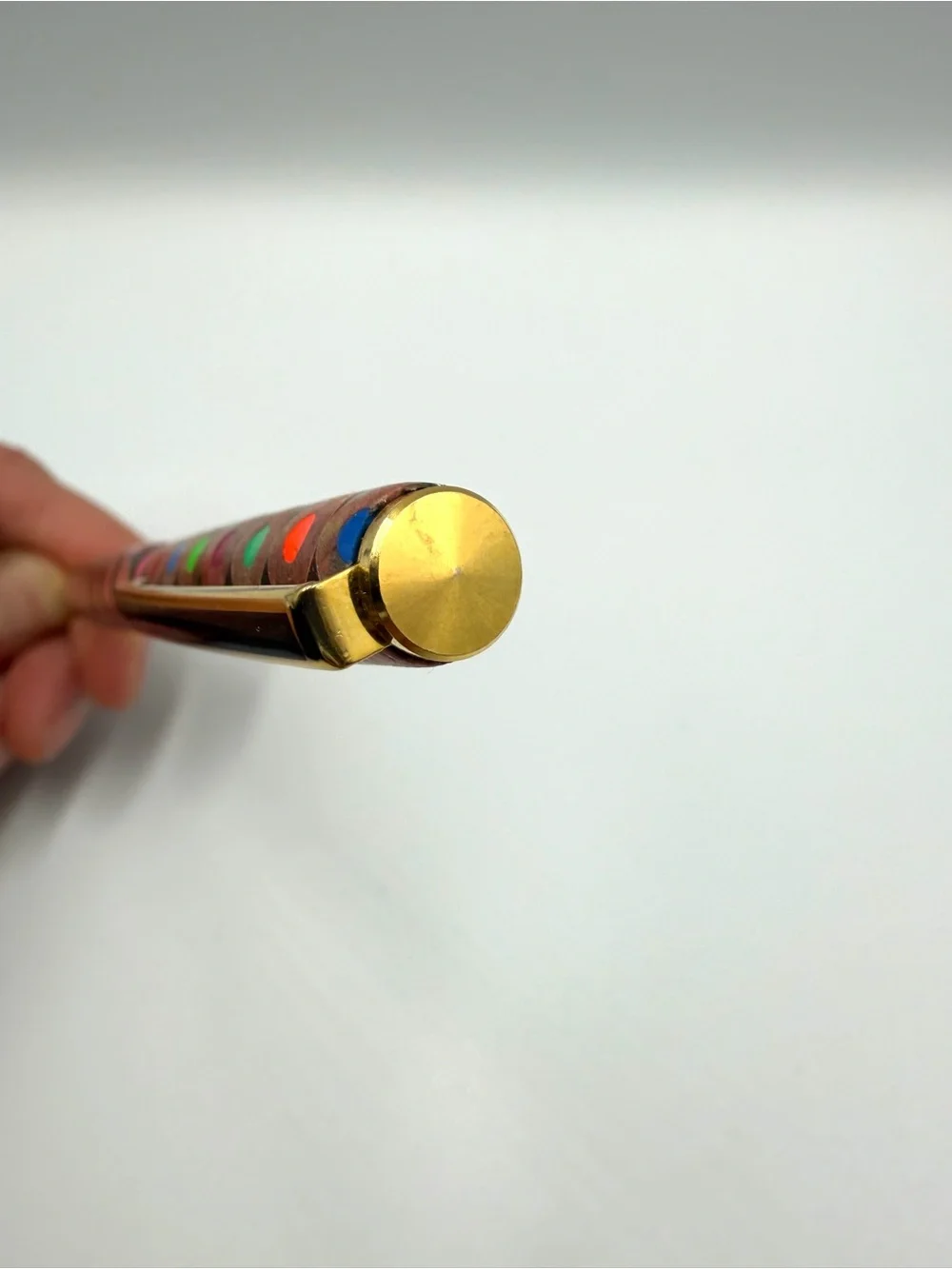Custom Wood & Colored Pencil Resin Hand-Turned Ballpoint Pen